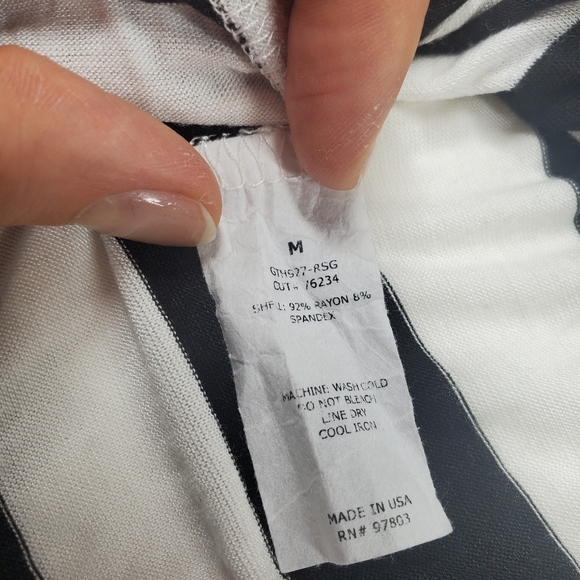 Green Envelope Black and White Striped Tshirt - Picture 5 of 6